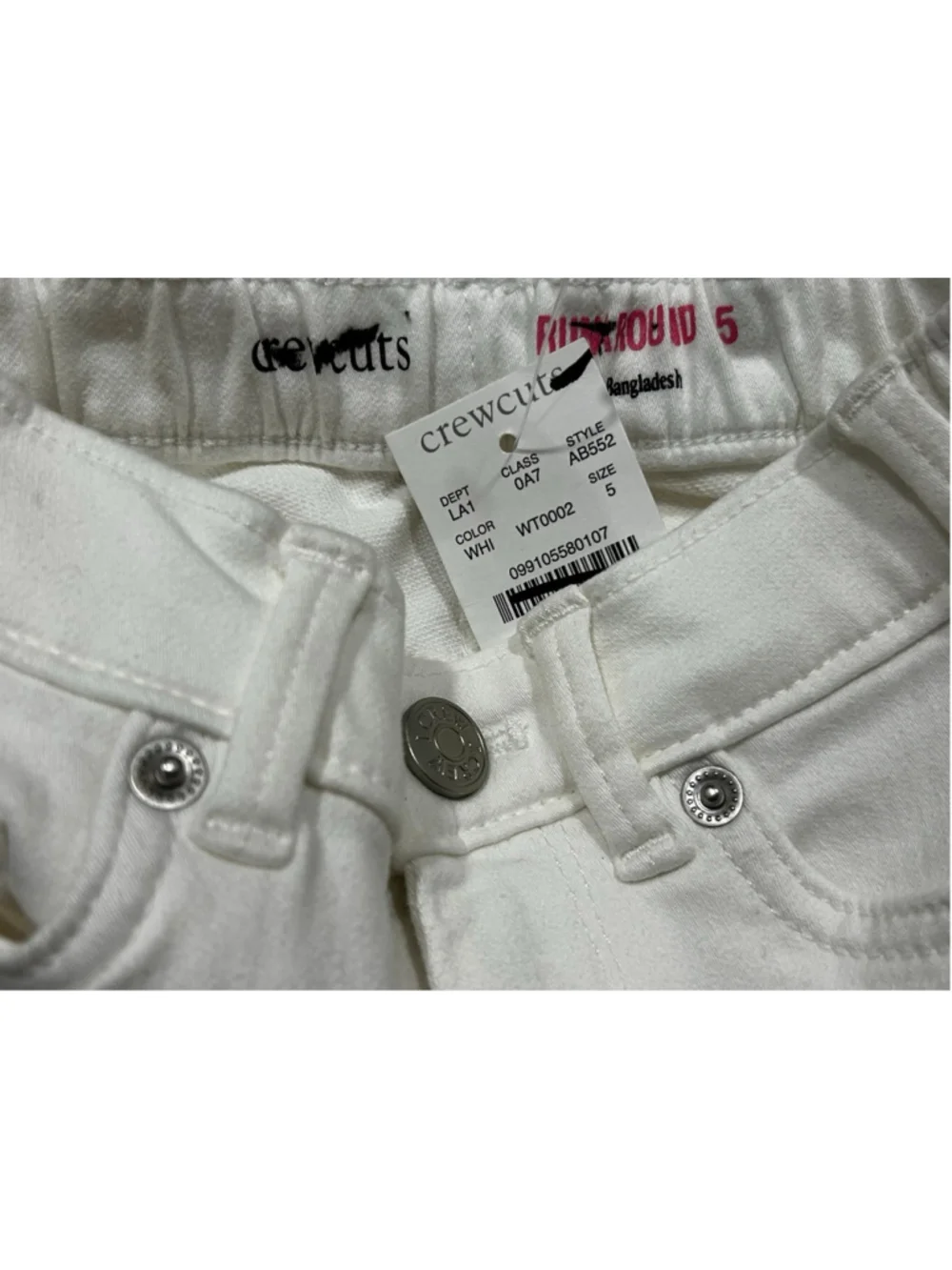 NWT Crewcuts girls white skinny jeans size 5